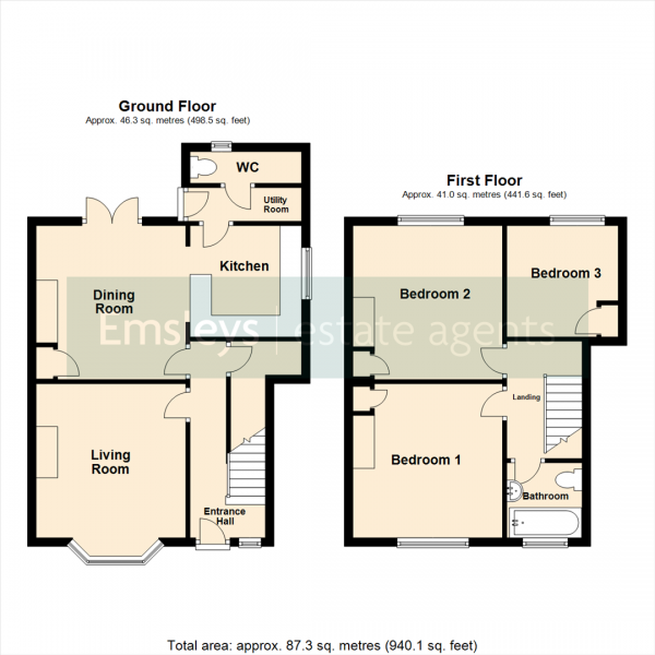 Floor Plan Image for 3 Bedroom Semi-Detached House for Sale in The Crescent, Halton, Leeds