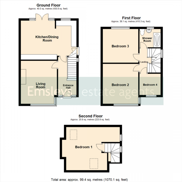 Floor Plan Image for 4 Bedroom Semi-Detached House for Sale in Ring Road, Crossgates, Leeds