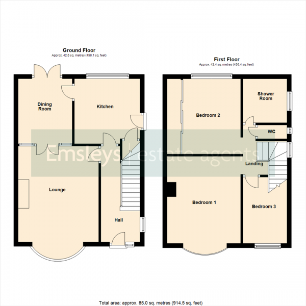 Floor Plan Image for 3 Bedroom Semi-Detached House for Sale in Whitkirk Lane, Leeds