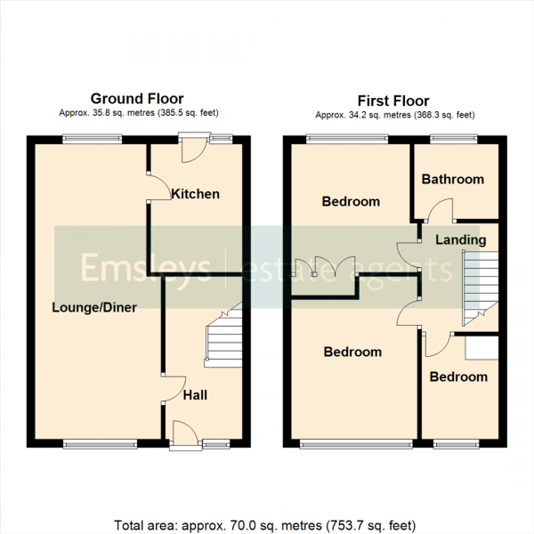 Floor Plan Image for 3 Bedroom Terraced House for Sale in Pickard Court, Leeds