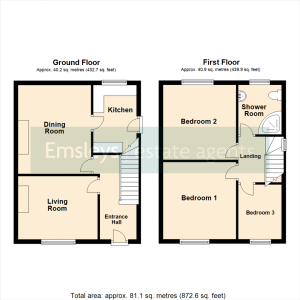 Floor Plan Image for 3 Bedroom Semi-Detached House for Sale in Garton Grove, Leeds