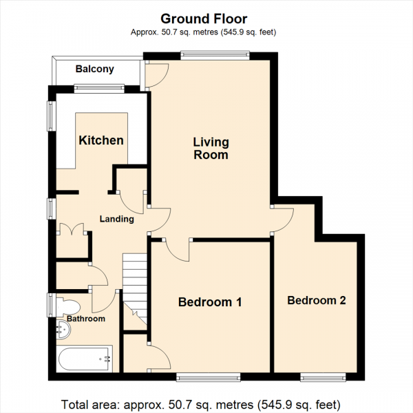 Floor Plan Image for 2 Bedroom Flat for Sale in Stanks Lane South, Leeds