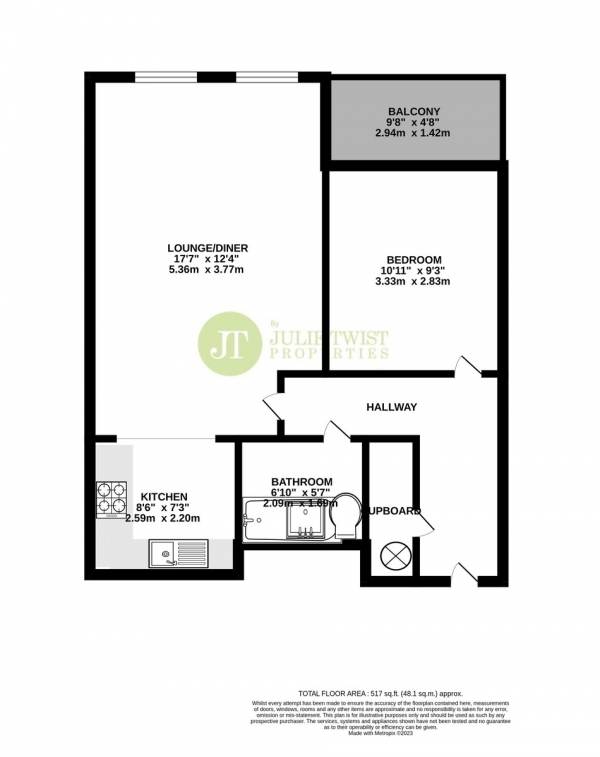 Floor Plan Image for 1 Bedroom Apartment for Sale in The Quays, Salford