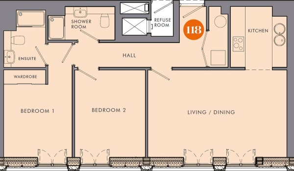 Floor Plan Image for 2 Bedroom Apartment for Sale in Bengal Street, Ancoats