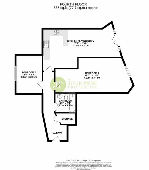 Floor Plan Image for 2 Bedroom Apartment for Sale in Brook House, 62 Ellesmere Street