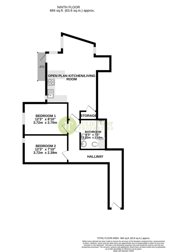 Floor Plan Image for 2 Bedroom Apartment for Sale in City Gate 2, 3 Blantyre Street