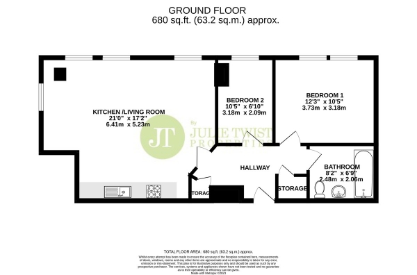 Floor Plan Image for 2 Bedroom Apartment for Sale in Chatsworth House, Lever Street