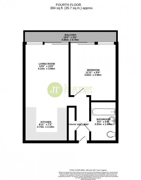 Floor Plan for 1 Bedroom Apartment for Sale in Worsley Street, Castlefield, M15, 4NY -  &pound170,000