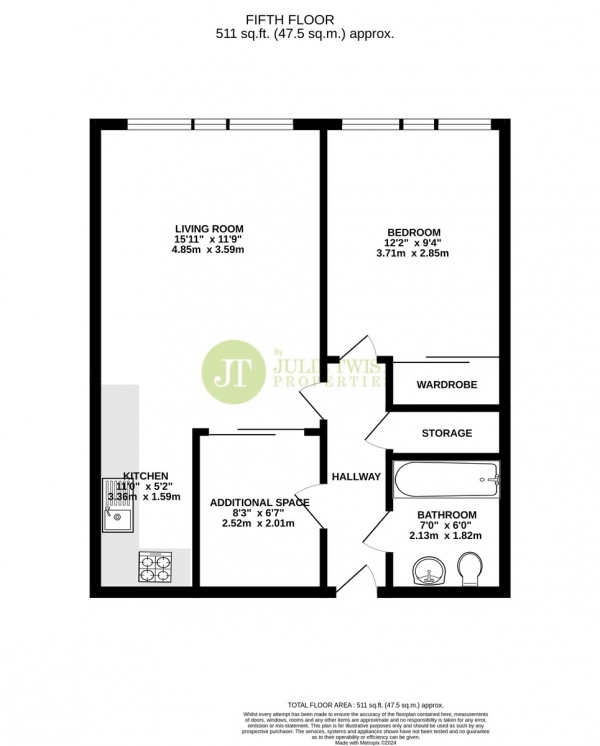 Floor Plan Image for 1 Bedroom Apartment for Sale in The Birchin, Joiner Street