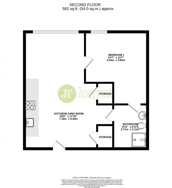 Floor Plan Image for 1 Bedroom Apartment for Sale in One Vesta Street, Manchester