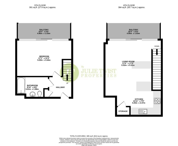 Floor Plan Image for 1 Bedroom Apartment for Sale in Albion Works, Pollard Street