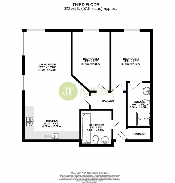 Floor Plan Image for 2 Bedroom Apartment for Sale in Mere House, 62 Ellesmere Street