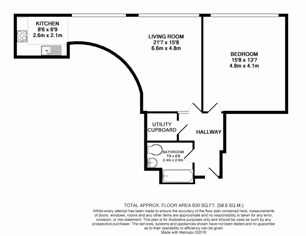 Floor Plan Image for 1 Bedroom Apartment for Sale in China House, Harter Lane