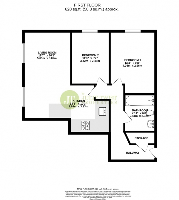 Floor Plan Image for 2 Bedroom Apartment for Sale in Tarn House, 60 Ellesmere Street