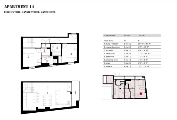 Floor Plan Image for 2 Bedroom Apartment to Rent in Mangle Street, Northern Quarter