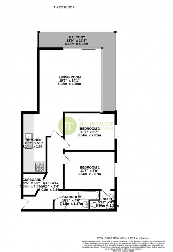 Floor Plan for 2 Bedroom Apartment for Sale in Southern Street, Manchester, M3, 4NJ -  &pound190,000