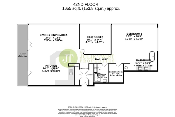 Floor Plan Image for 2 Bedroom Apartment to Rent in Beetham Tower, 301 Deansgate