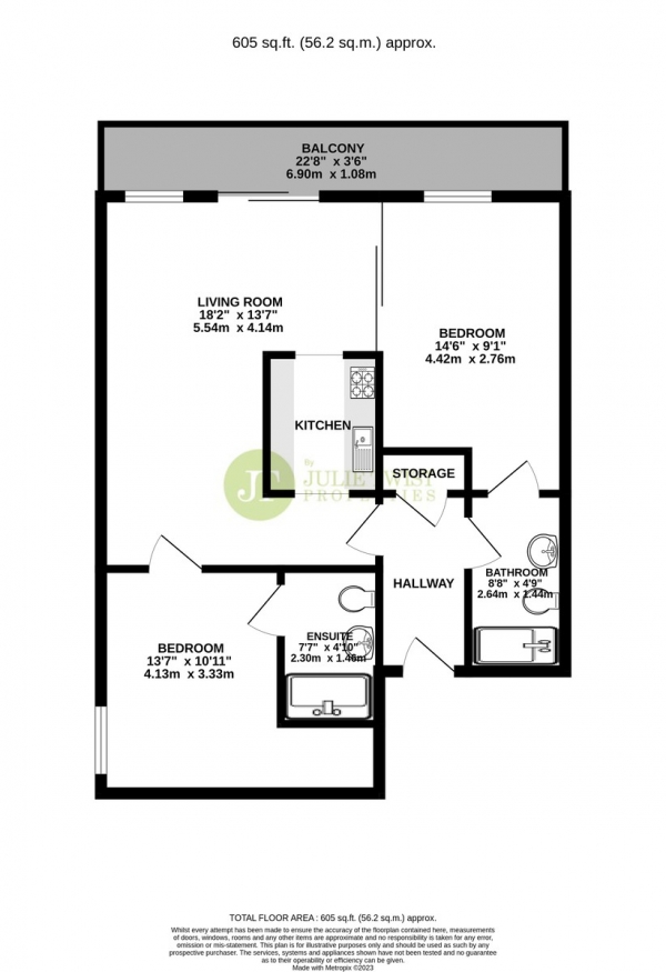 Floor Plan for 2 Bedroom Apartment to Rent in Spinners Way, Manchester, M15, 4SP - £346 pw | £1500 pcm