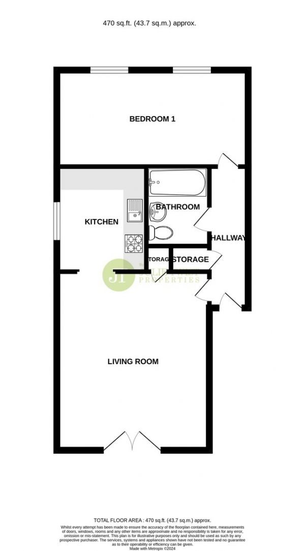 Floor Plan Image for 1 Bedroom Apartment for Sale in Ashill Walk, St Johns Gardens