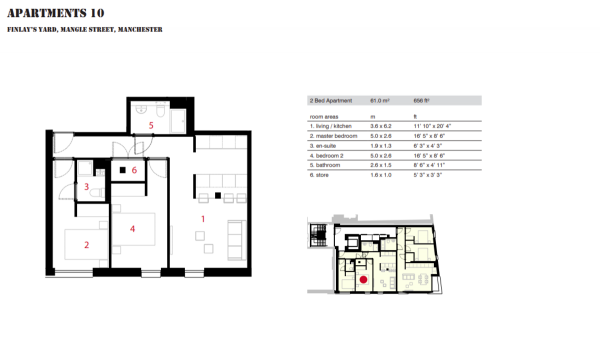 Floor Plan for 2 Bedroom Apartment to Rent in Finlays Yard, 2 Mangle Steet, M1, 2DU - £317 pw | £1375 pcm