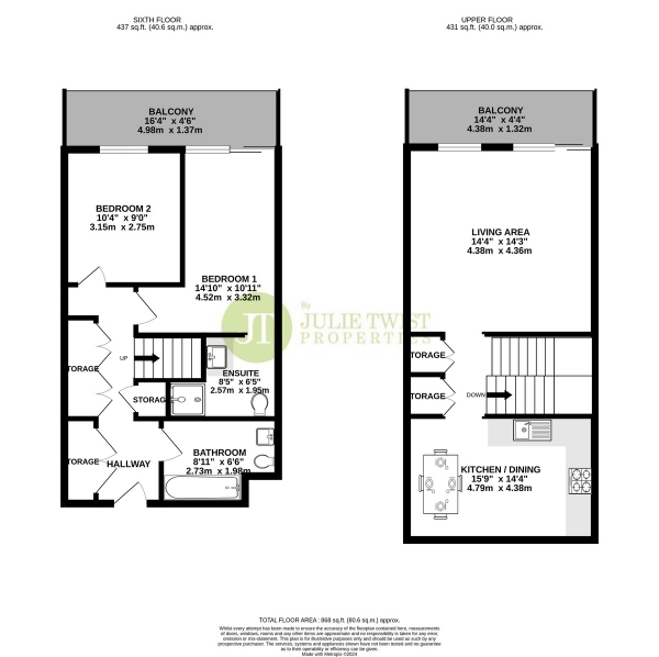 Floor Plan Image for 2 Bedroom Apartment for Sale in Albion Works, 12 Pollard Street