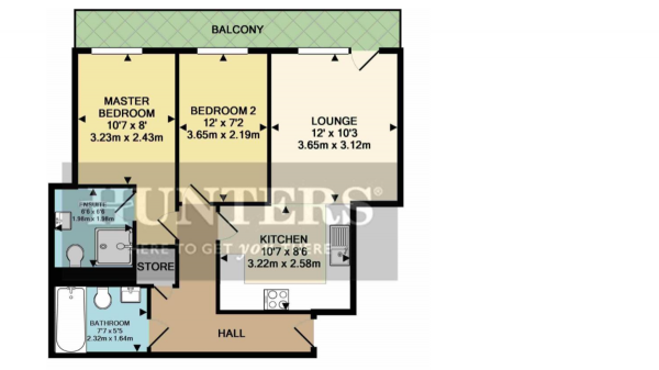 Floor Plan Image for 2 Bedroom Apartment to Rent in Northern Angel, Dyche Street