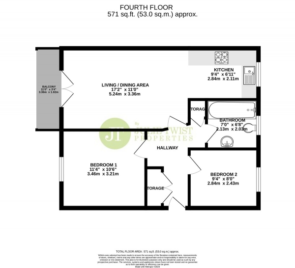 Floor Plan Image for 2 Bedroom Apartment for Sale in 27 Whitworth Street West, Manchester