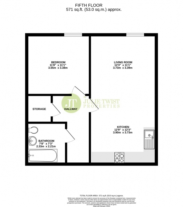 Floor Plan Image for 1 Bedroom Apartment for Sale in Nuovo Apartments , 59 Great Ancoats Street