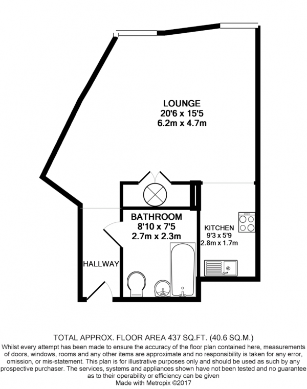 Floor Plan Image for Studio to Rent in XQ7, Taylorson Street South, Salford