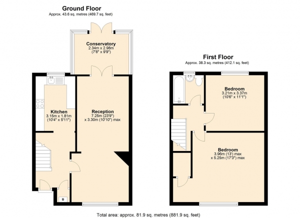 Floor Plan Image for 2 Bedroom Terraced House for Sale in Alibon Road, Dagenham