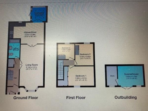 Floor Plan Image for 3 Bedroom Terraced House for Sale in Heathway, Dagenham