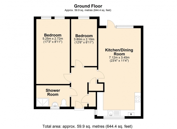 Floor Plan Image for 2 Bedroom Terraced Bungalow for Sale in Ron Todd Close, Dagenham