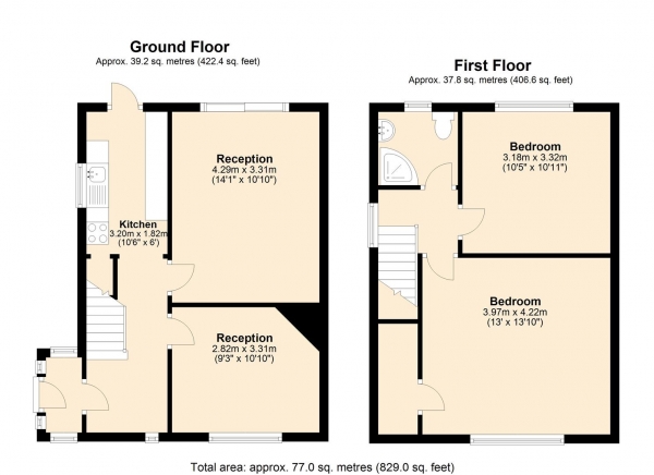 Floor Plan Image for 2 Bedroom End of Terrace House for Sale in Oxlow Lane, Dagenham