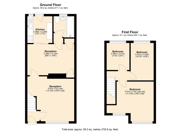 Floor Plan Image for 3 Bedroom End of Terrace House for Sale in Third Avenue, Dagenham