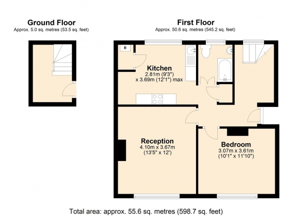 Floor Plan Image for 1 Bedroom Apartment for Sale in Campsey Gardens, Dagenham