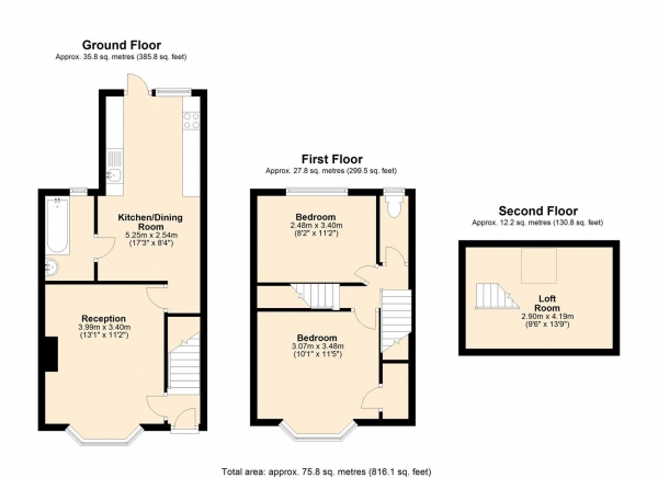 Floor Plan Image for 3 Bedroom Terraced House for Sale in Marston Avenue, Dagenham