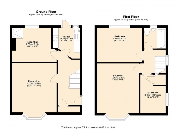 Floor Plan Image for 3 Bedroom End of Terrace House for Sale in Longbridge Road, Dagenham