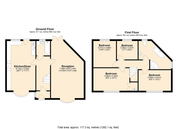 Floor Plan Image for 4 Bedroom End of Terrace House for Sale in Goresbrook Road, Dagenham