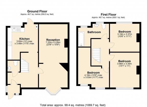 Floor Plan Image for 3 Bedroom Semi-Detached House for Sale in Heathway, Dagenham