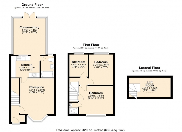 Floor Plan Image for 3 Bedroom Terraced House for Sale in Oval Road North, Dagenham