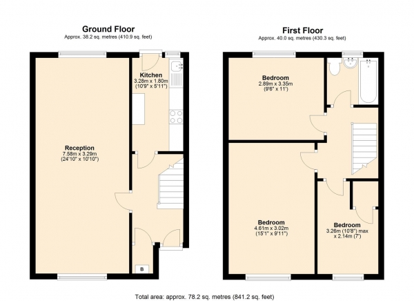 Floor Plan Image for 3 Bedroom Terraced House for Sale in Heathway, Dagenham