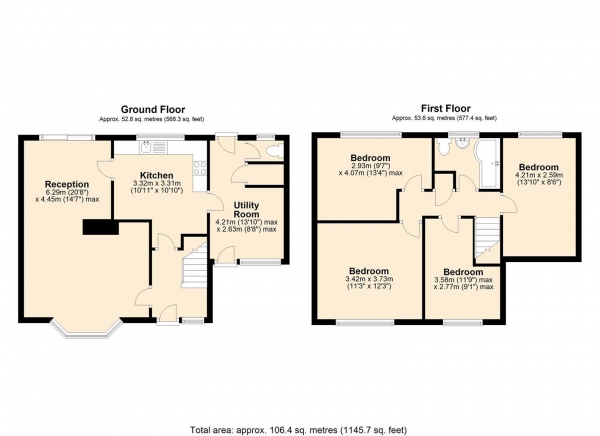 Floor Plan Image for 4 Bedroom End of Terrace House for Sale in Crouch ave