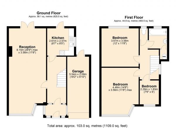 Floor Plan for 3 Bedroom Semi-Detached House for Sale in Rainham Road, Rainham, RM13, 7QT - Guide Price &pound380,000