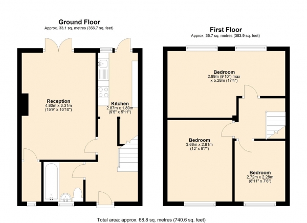 Floor Plan Image for 3 Bedroom Terraced House for Sale in Greenwood Avenue, Dagenham