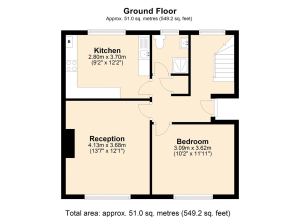 Floor Plan Image for 1 Bedroom Maisonette for Sale in Ivinghoe Road, Dagenham