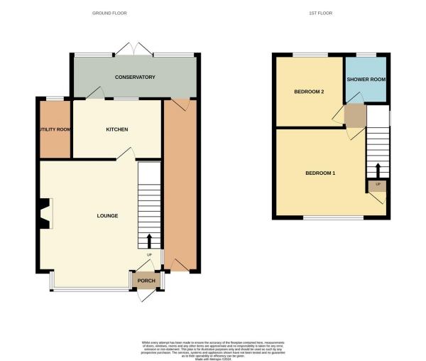 Floor Plan Image for 2 Bedroom End of Terrace House for Sale in Easebourne Road, Dagenham