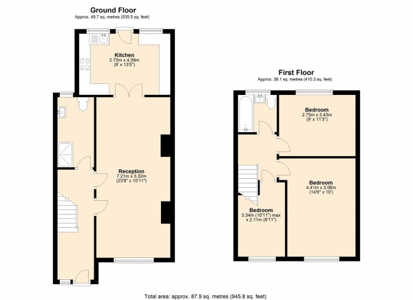 Floor Plan Image for 3 Bedroom Terraced House for Sale in Rogers Road, Dagenham