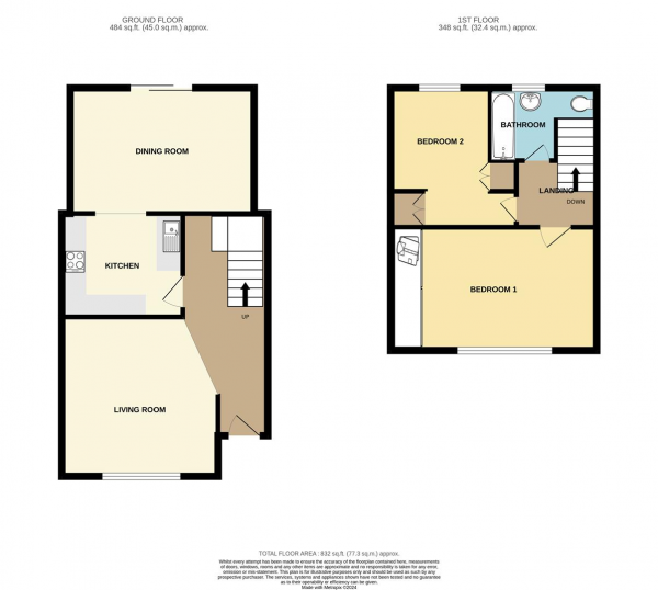 Floor Plan Image for 2 Bedroom Terraced House for Sale in Rogers Road, Dagenham