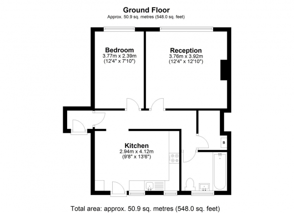 Floor Plan Image for 1 Bedroom Apartment for Sale in Moore Crescent, Dagenham