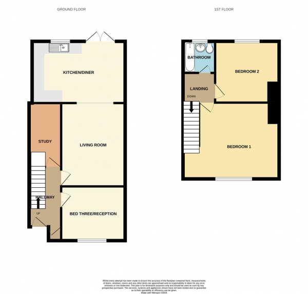 Floor Plan for 3 Bedroom End of Terrace House for Sale in Lake Gardens, Dagenham, RM10, 8NU - Guide Price &pound425,000